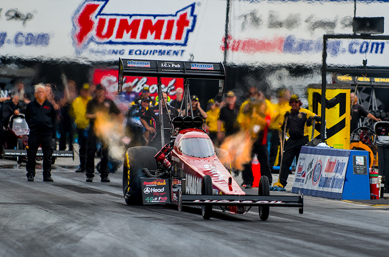 80+ year old Chris “The Greek” Karamesines qualified 14th in the tough 16 car Top Fuel field. Karamesines has been racing Top Fuel since the 1950’s.