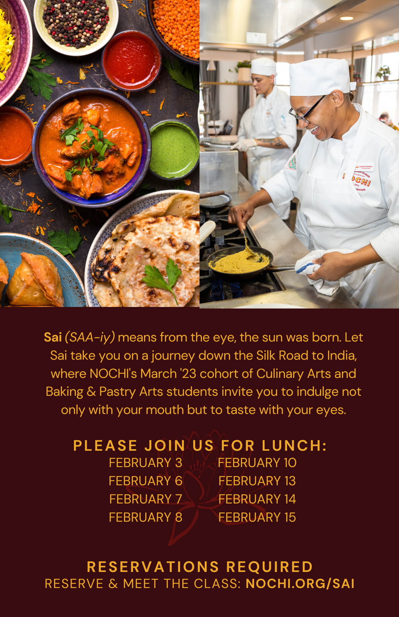 Sai, An Indian Cuisine Pop-Up by NOCHI's March '23 Cohort, Opens Feb. 3 - Vimarsana News