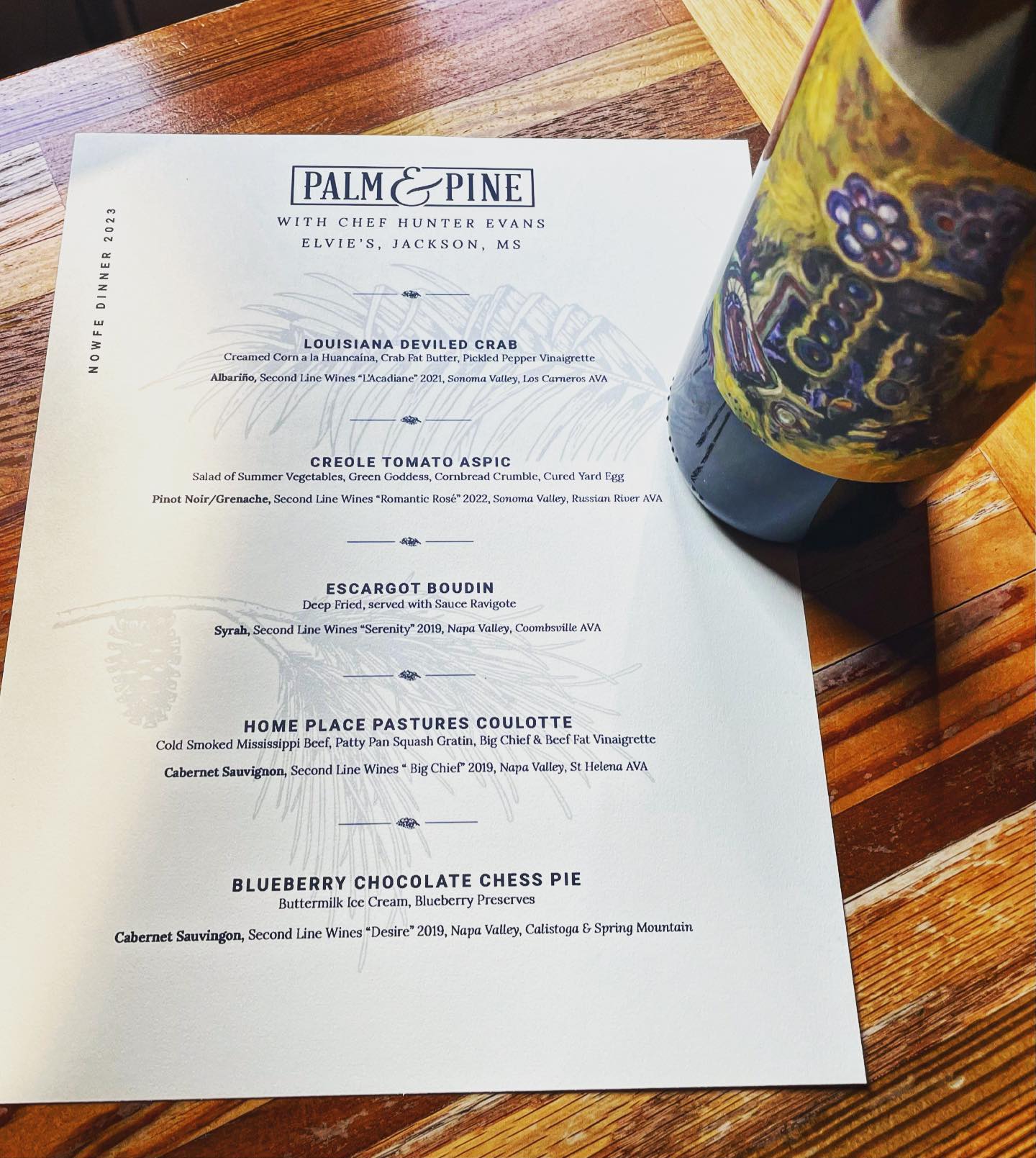 Palm&Pine Event featuring Second Line Wines in collaboration with Elvie's - Vimarsana News